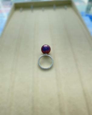 Nhẫn ngọc trai tím size 14mm