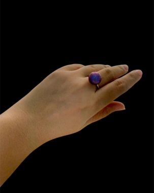 Nhẫn ngọc trai tím size 14mm