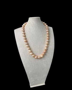SALE CHUỖI NGỌC TRAI NHĂN (RIPPLE PEARL) - MÀU CAM TỰ NHIÊN 