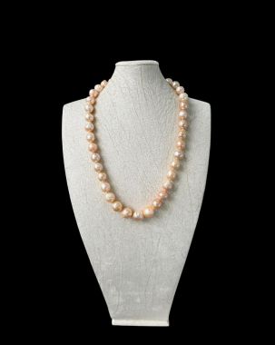 SALE CHUỖI NGỌC TRAI NHĂN (RIPPLE PEARL) - MÀU CAM TỰ NHIÊN 
