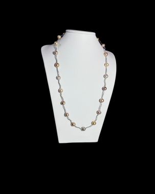 Sale dây chuyền ngọc trai nhăn đa sắc