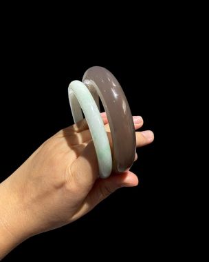 Kiệt Tác Thiên Nhiên: Vòng Mã Não Xám Khói Tự Nhiên (Ni 58)