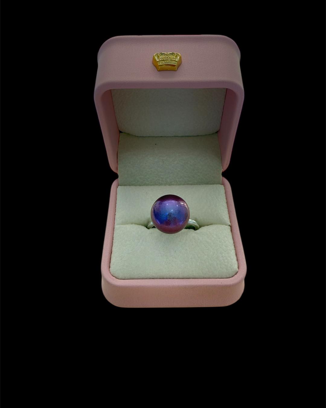 Nhẫn ngọc trai tím size 14mm