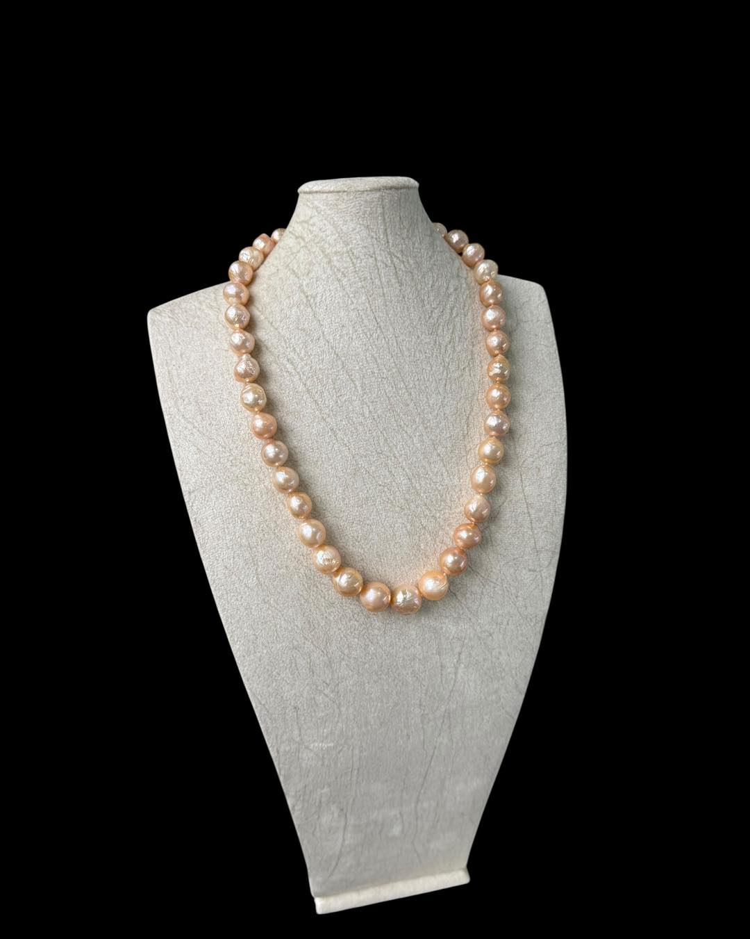 SALE CHUỖI NGỌC TRAI NHĂN (RIPPLE PEARL) - MÀU CAM TỰ NHIÊN 