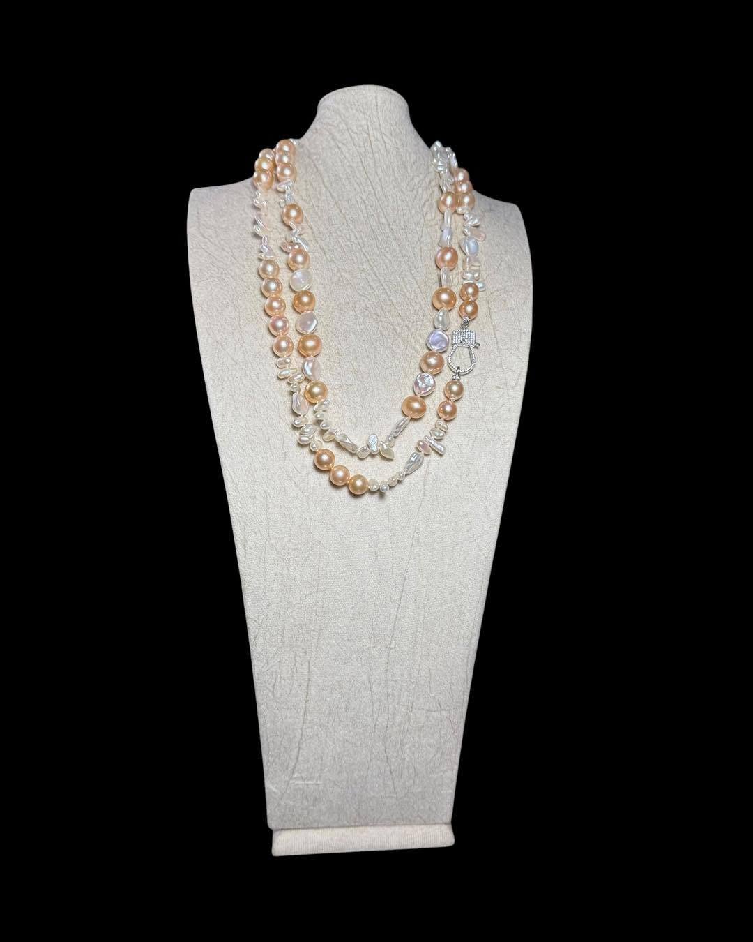 Chuỗi Ngọc Trai Nước Ngọt Phối Keshi Dáng Dài – Độc Quyền Thiết Kế Từ The Pearl