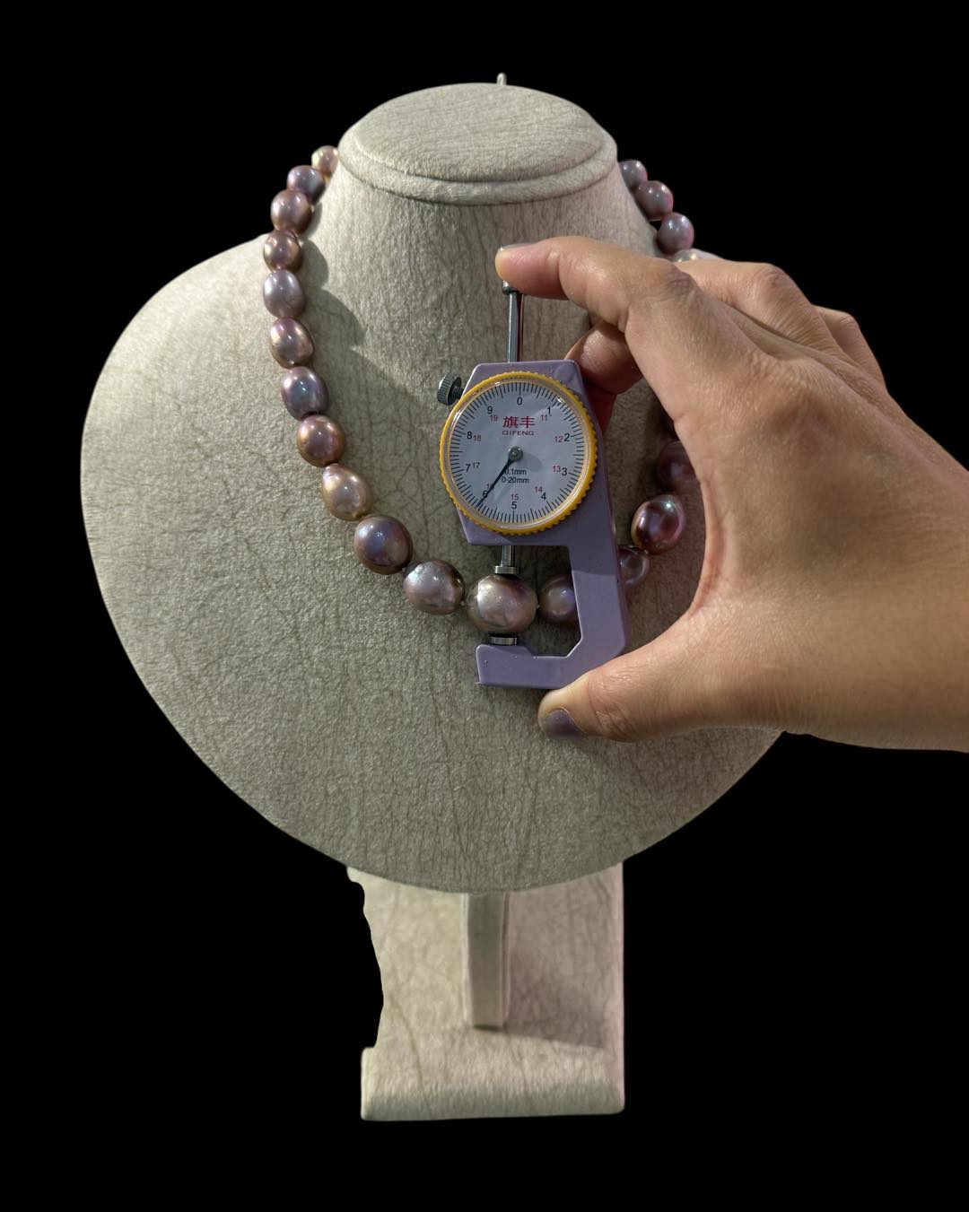 CHUỖI NGỌC TRAI EDISON MÀU METALIC TÍM NÂU ĐỒNG 