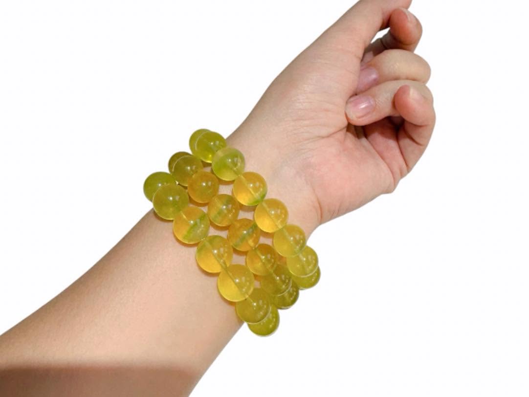VÒNG TAY ĐÁ FLUORITE VÀNG CHANH – SANG TRỌNG, TRONG VEO & THU HÚT TÀI LỘC